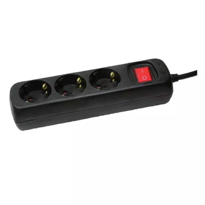Power Extension LogiLink LPS206B 1.4 m 3 AC Outlet Black