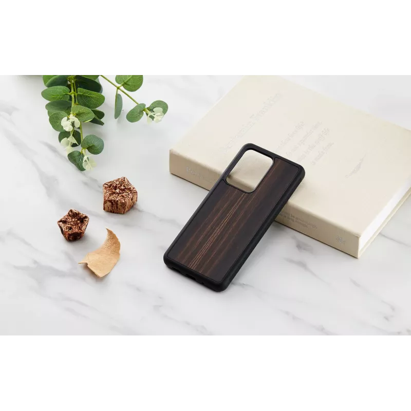 Phone case man and wood Galaxy S20 Ultra ebony black — protective smartphone cover