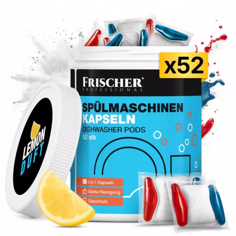 Frischer 3-in-1 dishwasher capsules, 52 pcs