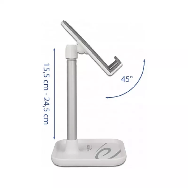DeLOCK Smartphone and Tablet Telescopic Stand with Storage Silver White