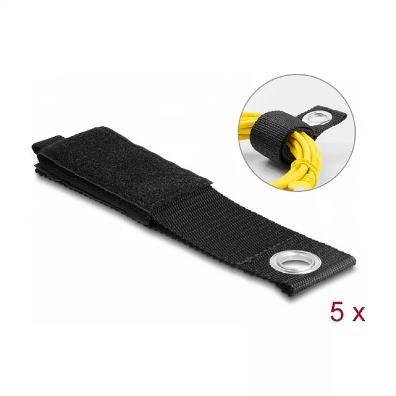 DeLOCK Heavy-duty Hook-and-loop strap 435x50mm black 5pcs