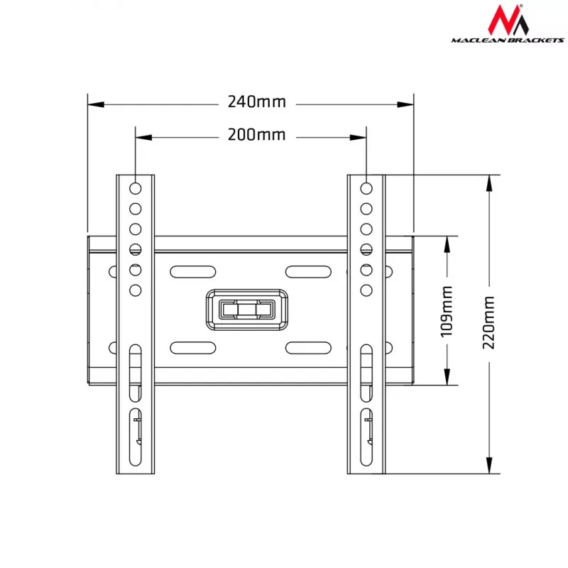 TV wall mount MACLEAN MC-777 for 13 inch–42 inch TVs, up to 35 kg, VESA 75x75–200x200, metal, black