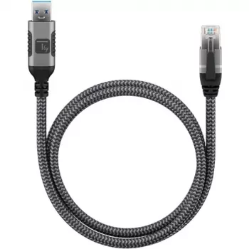 Techly ICOC U3A-RJ45-010 networking cable Black, Silver 1 m Cat6 F/UTP (FTP)
