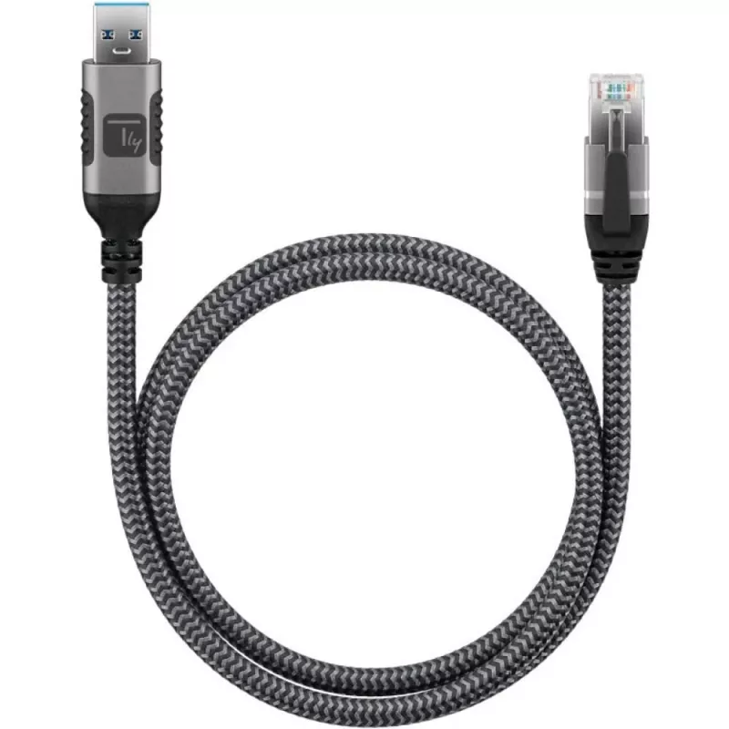 Techly ICOC U3A-RJ45-010 networking cable Black, Silver 1 m Cat6 F/UTP (FTP)