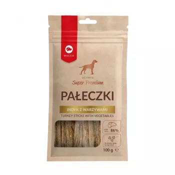 Dog treats MACED Turkey sticks with vegetables 100 g – hypoallergenic natural solid snack for adult dogs