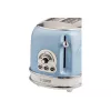 Ariete 155 Design 2 Slice Toaster with Sandwich Cages, 6 Toasting Levels, 810 W, Stainless Steel Body, Removable Crumb Tray, Pastel Blue