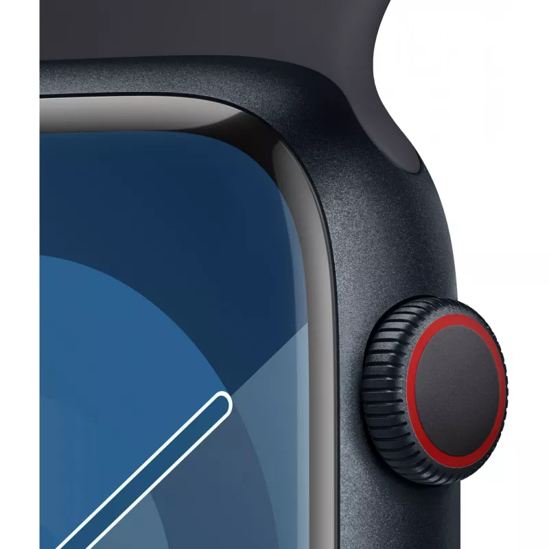 APPLE Watch Series 9 GPS + Cellular 45mm Midnight Aluminium Case with Midnight Sport Band - M/L (MRMD3QF/A)