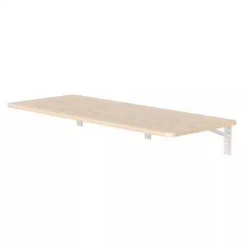 MACLEAN MC-128WD Wall-Mounted Folding Shelf 100×40 cm Wooden Finish