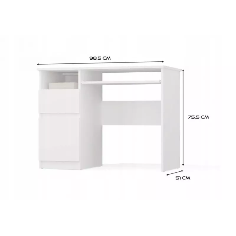 PORTO Left Desk, White