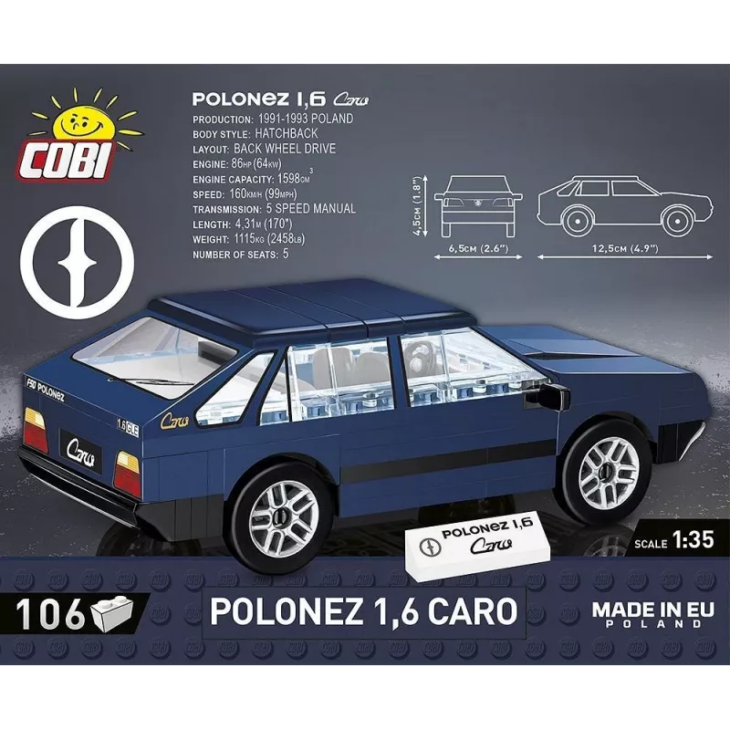 Cobi Polonez 1,6 Caro model kit — scale/model not specified, plastic construction set, MPN 24589