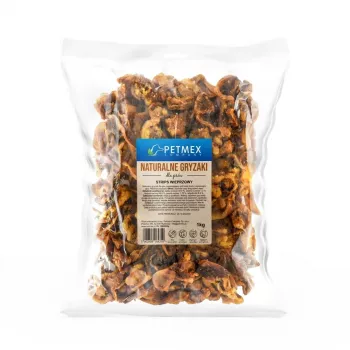 Dog treats PETMEX Pork Strips 1 kg — single-ingredient pork snack, hypoallergenic, grain‑free, sugar‑free