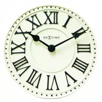 NeXtime klok 5187wi London Table, Ø16 cm, Wall, White/ Black+B32