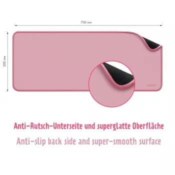 XXL desk pad for mouse and keyboard, pink
