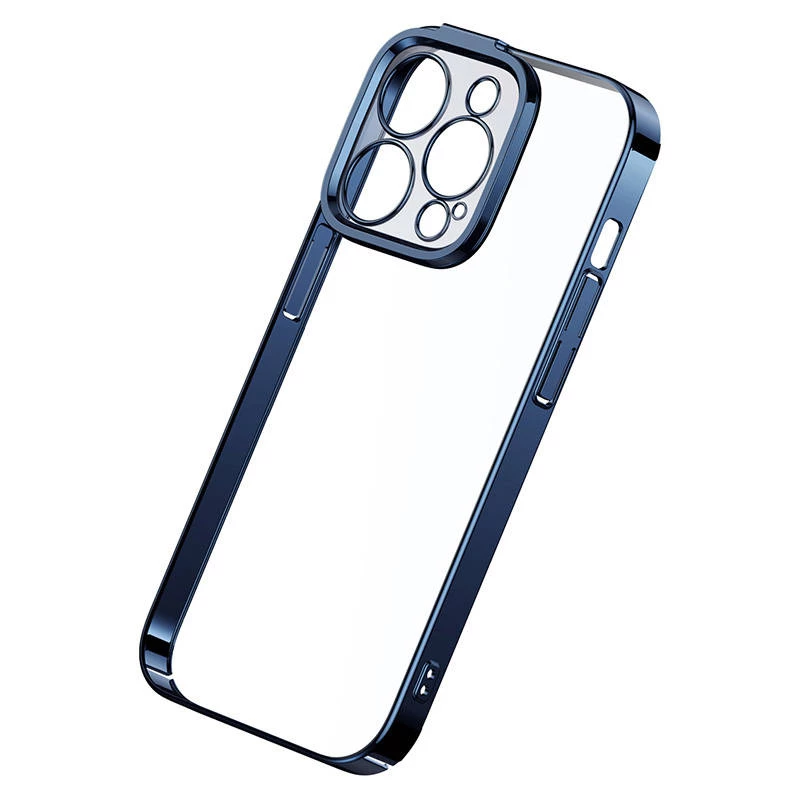 Protective case Baseus for iPhone 14 Pro — transparent glitter blue