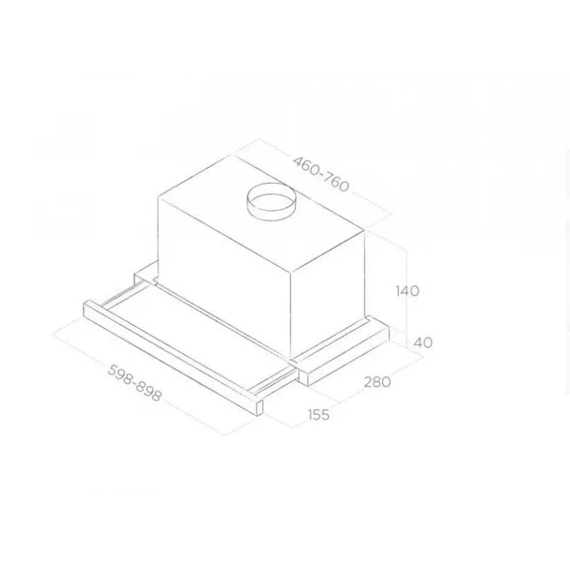Elica Elite 14 STD GRIX A/90 Semi built-in (pull out) Stainless steel 350 m³/h