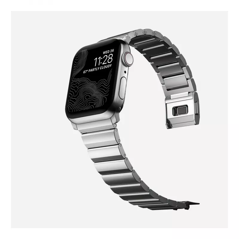 Band Nomad NM1A4HSXS0 for sport watch, stainless steel, silver, width 35 mm, 108.9 g