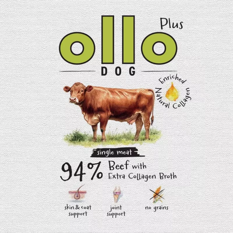 Ollo Plus Kolagen Beef 400g dog food can