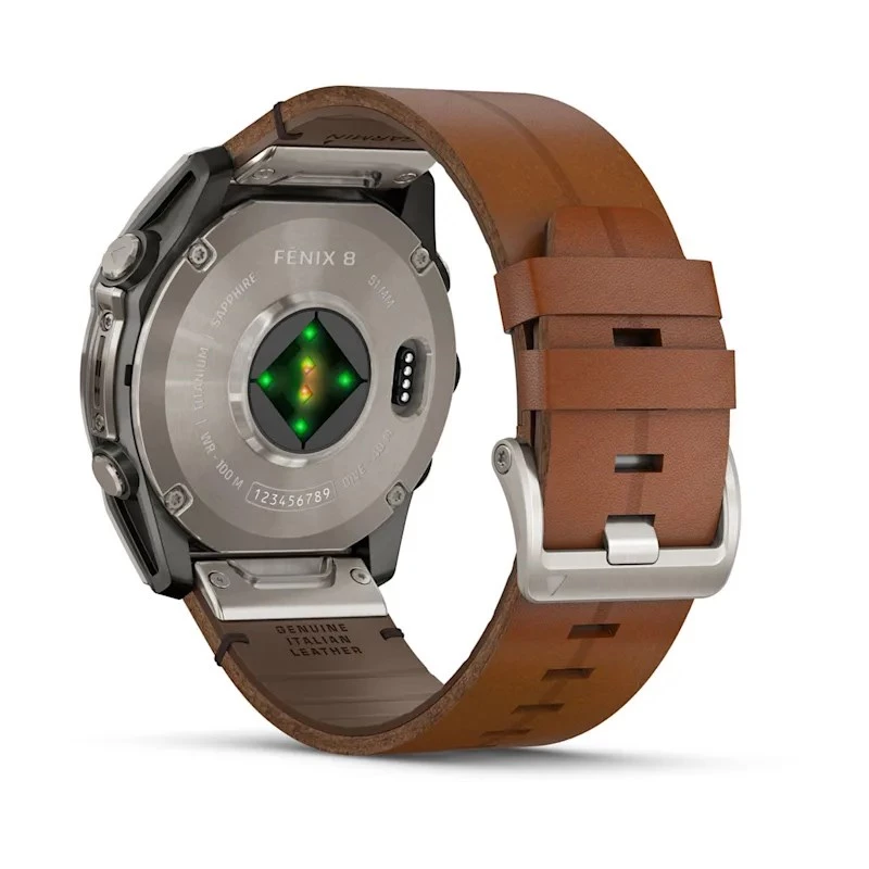 Garmin Fenix 8 3.56 cm (1.4) AMOLED 51 mm Digital 454 x 454 pixels Touchscreen Titanium Wi-Fi GPS (satellite)