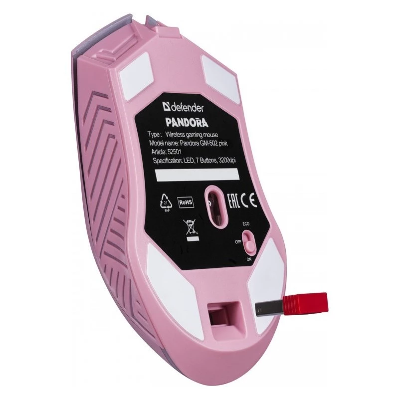 Wireless gaming mouse DEFENDER P ANDORA PINK interface