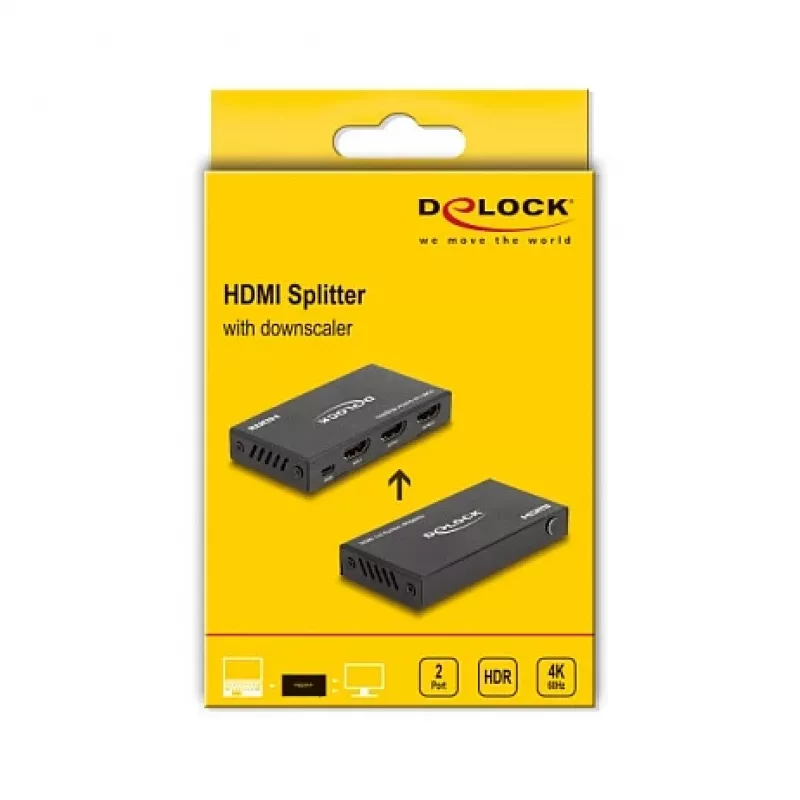 DeLOCK HDMI Splitter 1 x HDMI in to 2 x HDMI out 4K 60 Hz