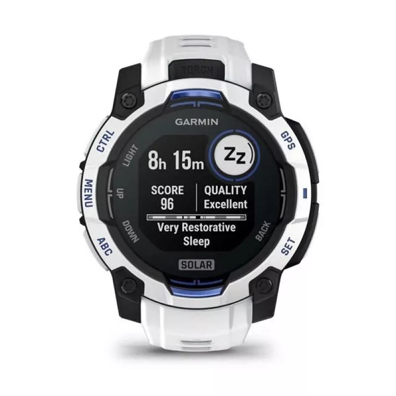 Smartwatch GARMIN Instinct 2 45 mm, MIP 0.9 inch (176×176), GPS, Solar, Silicone band Blue/White