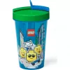 Room Copenhagen LEGO cup with straw Iconic Boy Bright Blue (blue/green, 500ml)