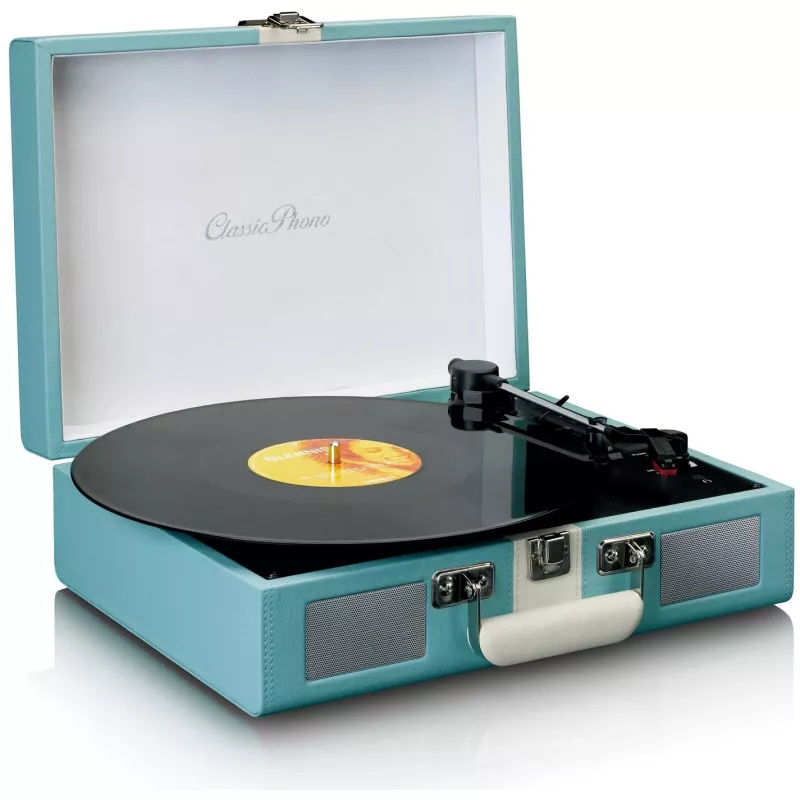 Belt-drive audio turntable Lenco TT-110 Blue White Semi Automatic