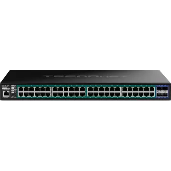 TRENDnet TPE-3524S - Switch - 52 Ports, Web - L2+ - Smart - 48 x 10/100/1000 (PoE+) + 4 x 10 Gigabit SFP+ - Desktop, rack-mountable - PoE+ (410 W) - TAA-Compliant (TPE-3524S)