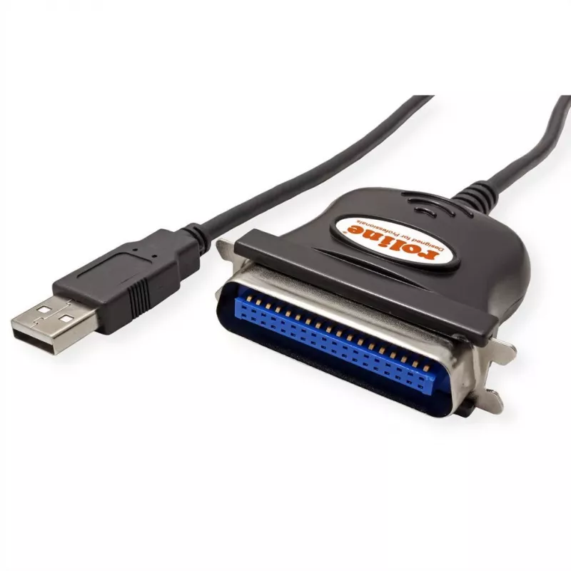 ROLINE 12.02.1092 Cable Adapter IEEE 1284 USB-A Black (12.02.1092)