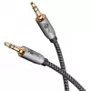 Plus Audio Connection Cable AUX 3,5mm stereo (black/Silver, 2 Meter)
