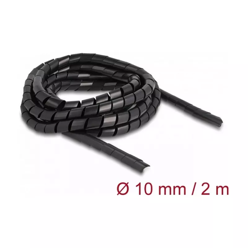 Delock Flexible Spiral Hose 2m x 10mm Black