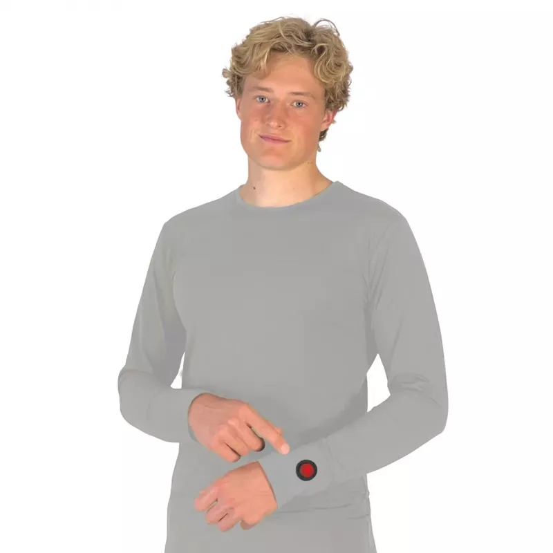 Blouse Glovii GJ1GL Crew neck Long sleeve Grey Elastane Polyester