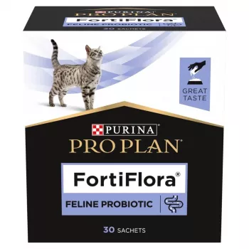 Probiotic supplement Purina Pro Plan FortiFlora 30 x 1 g sachets for cats — powder, supports intestinal microflora and immunity