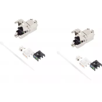 Keystone RJ45 Cat 6A connector ShiverPeaks BS08-10002-2 toolless, pack of 2