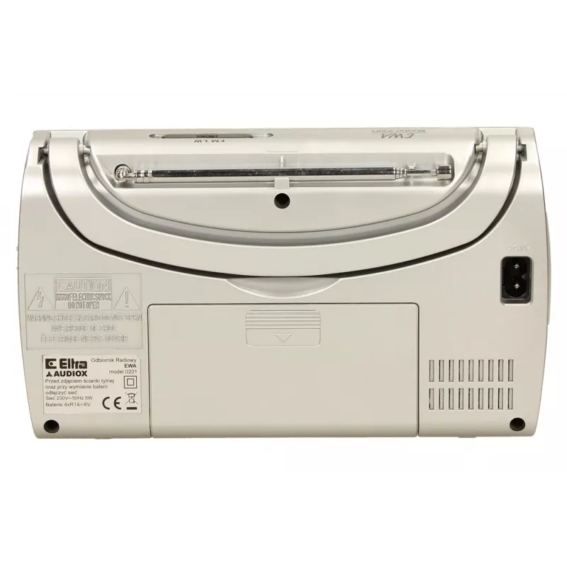 Portable Eltra EWA Silver Radio — AM/FM Receiver, Battery-Powered