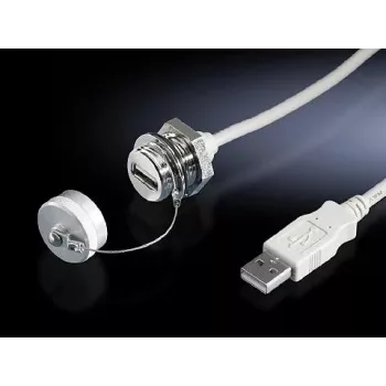 USB A to USB A cable, Rittal 2482.220 — 1 m, white, male-to-female