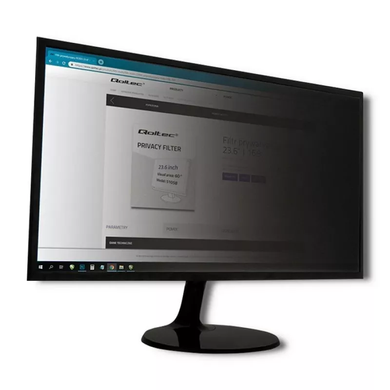 Qoltec GDPR Privacy Filter 23 | 16:9 | Eye Care | Panoramic