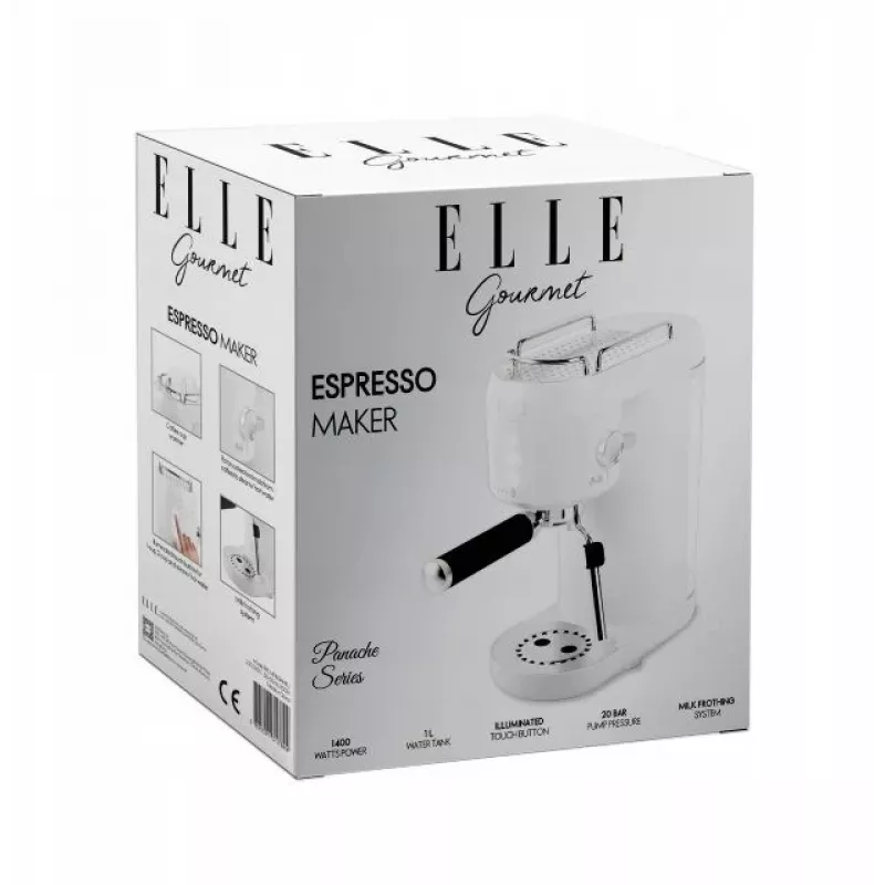 Coffee machine Elle EKCMP801WHEU white — compact domestic drip/espresso style brewer