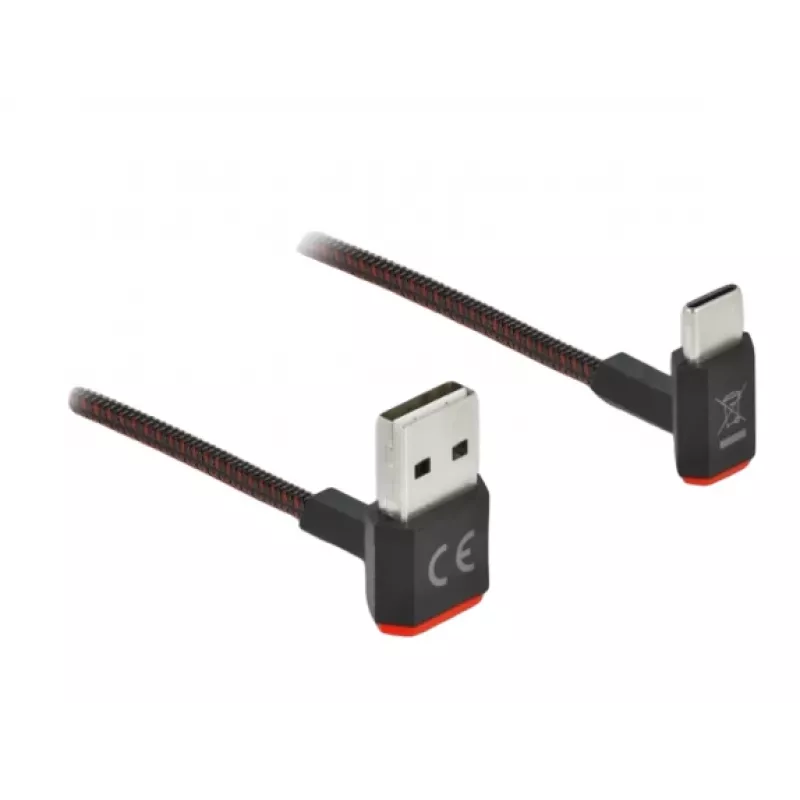 USB Cable DeLOCK EASY-USB 2.0 Type-A male to Type-C male angled 0.5m black