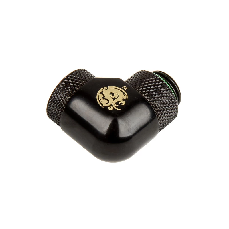 Adapter 90° BitsPower BP-MB90R2LD G1/4 inch male to G1/4 inch female, 2x rotatable swivel