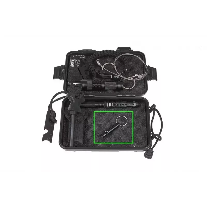Survival whistle GUARD YC-010-BL aluminium, black, 45 mm length, 8 mm diameter