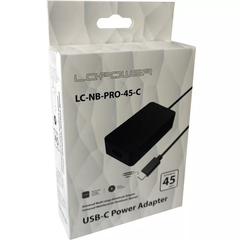 LC Power LC-NB-PRO-45-C - Power Supply - AC 110-240 V - 45 Watt - Black
