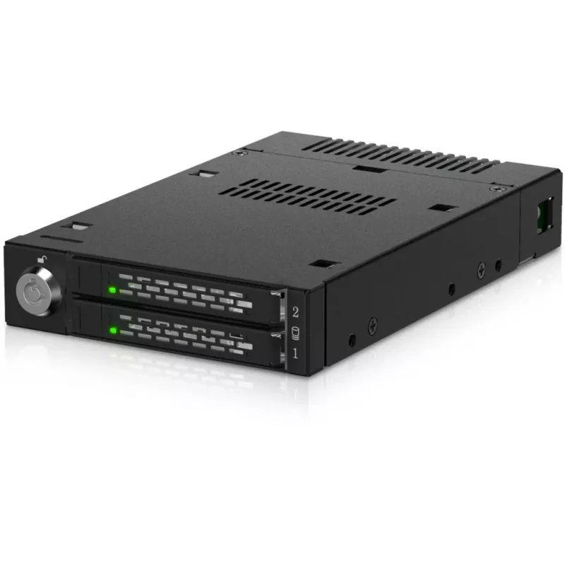 ICY DOCK - ToughArmor - MB834MK-B V2 - 2x M.2 NVMe to 1x 3.5 bay mobile rack metal keylock SlimSAS 4i black
