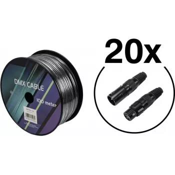 DMX cable set EUROLITE 20000431 — 2 x 0.22 mm² conductors, length 100 m