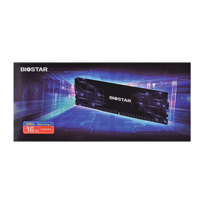 Desktop DDR4 RAM BIOSTAR 16GB 3200MHz with Heatsink (model DO32NU4H16)