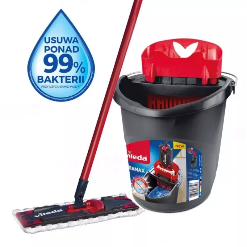 Vileda Ultramax Complete Mop & Bucket Set, Grey