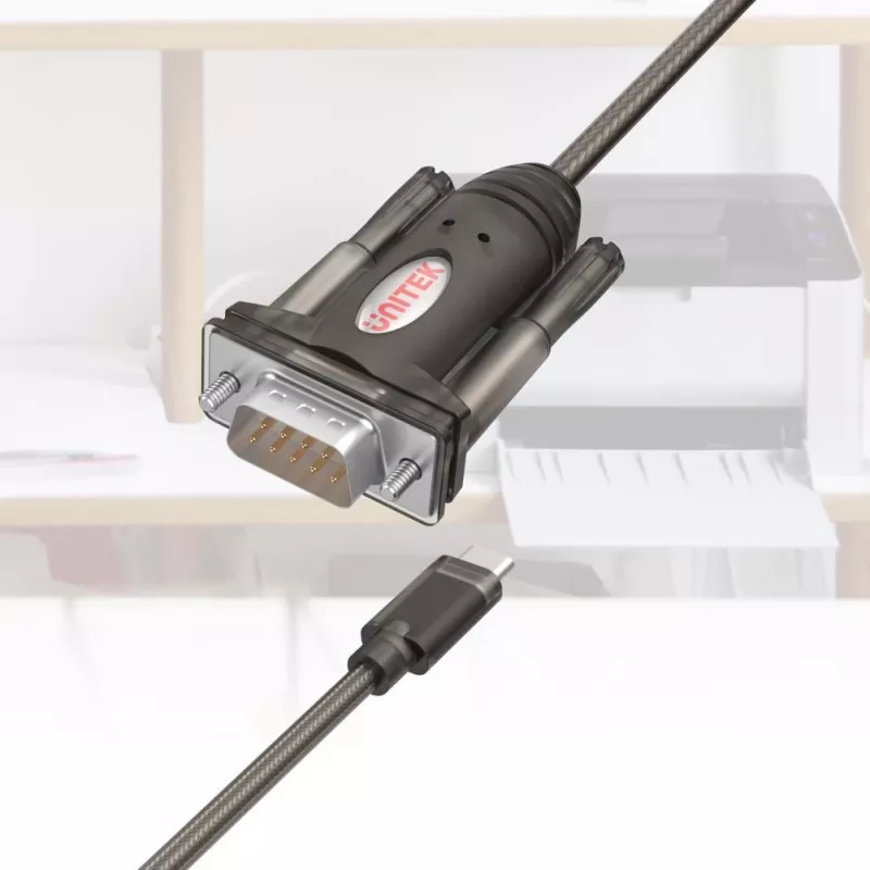 Unitek Y-1105K USB-C to RS-232 Adapter, 1.5 m, Black