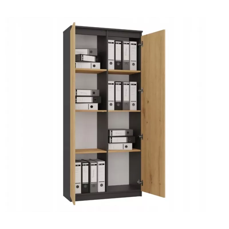 RS-80 HEMN OFFICE SHELVING UNIT, ANTHRACITE/ARTISAN OAK