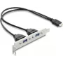 Internal USB Type-E Key B adapter card DELOCK 67346 — 2× USB-A 5 Gbps with slot bracket