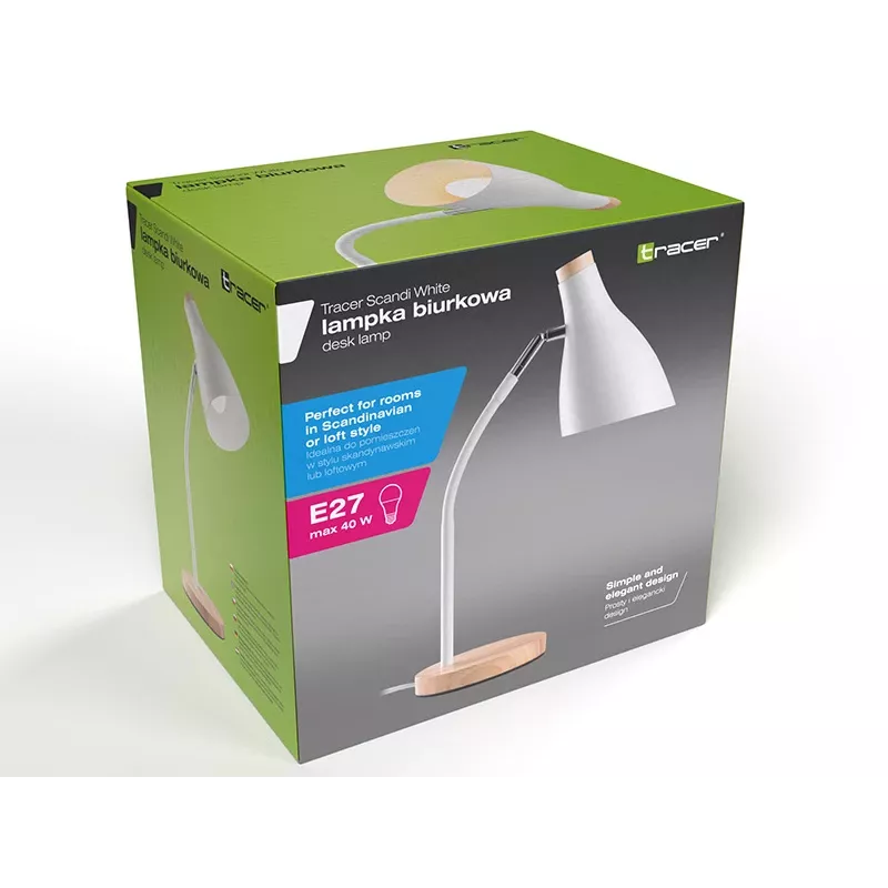 Table lamp Borland TRAOSW47235 white — desk lighting, compact design